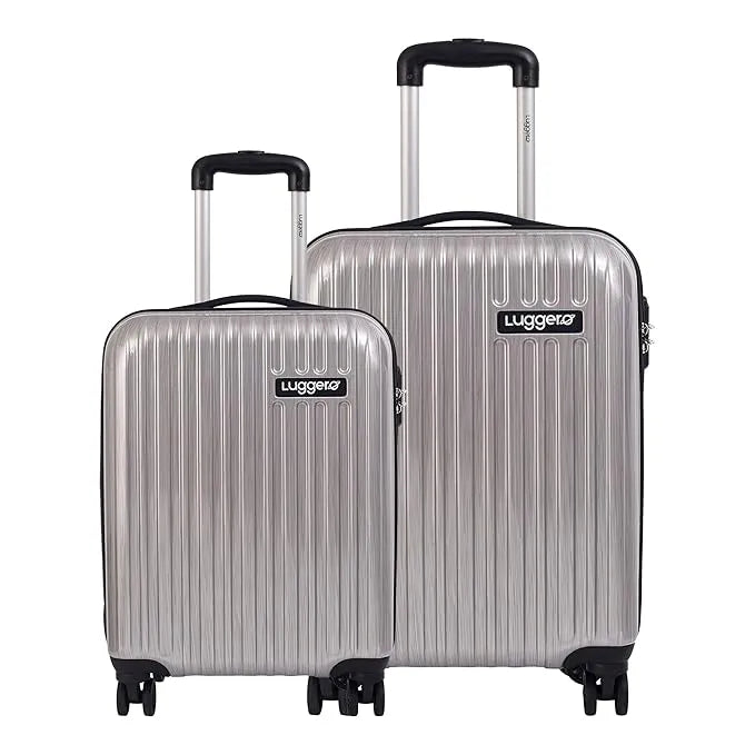 Luggero Film Classic Solid Light weight Luggage Silver-M+S