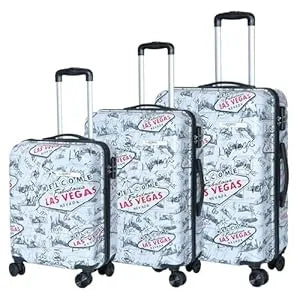 Luggero Classic Printed Light weight Luggage Vegas-L+M+S