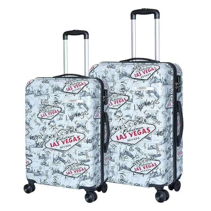 Luggero Classic Printed Light weight Luggage Vegas-L+M