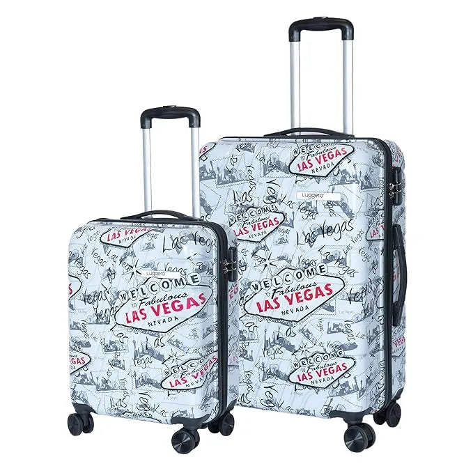 Luggero Classic Printed Light weight Luggage Vegas-L+S