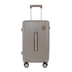 Prague champagne 20 inch trolley bag, front view with combination lock
