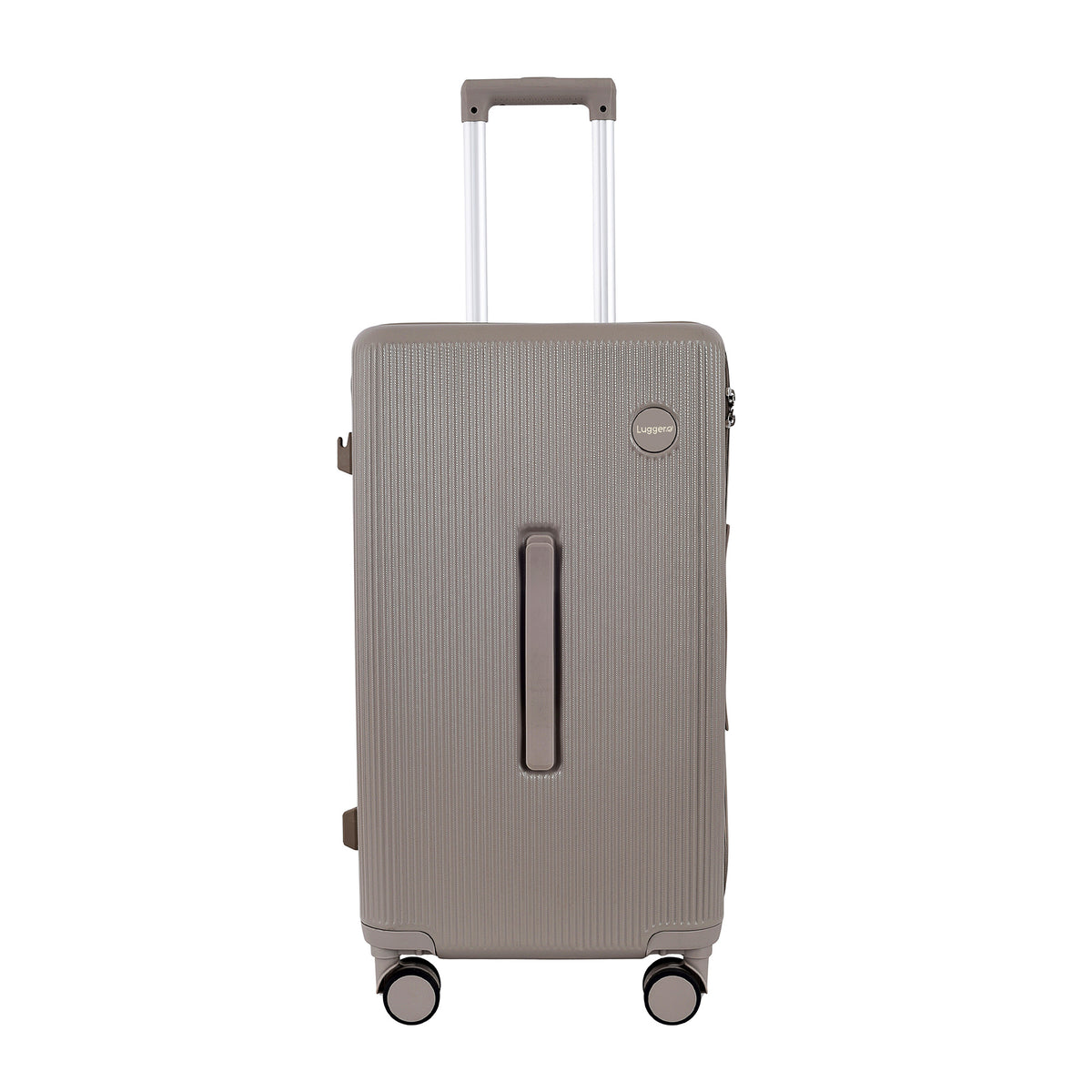 Prague champagne 24 inch trolley bag, front view with combination lock
