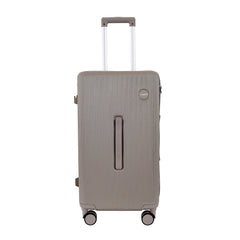 Prague champagne 24 inch trolley bag, front view with combination lock

