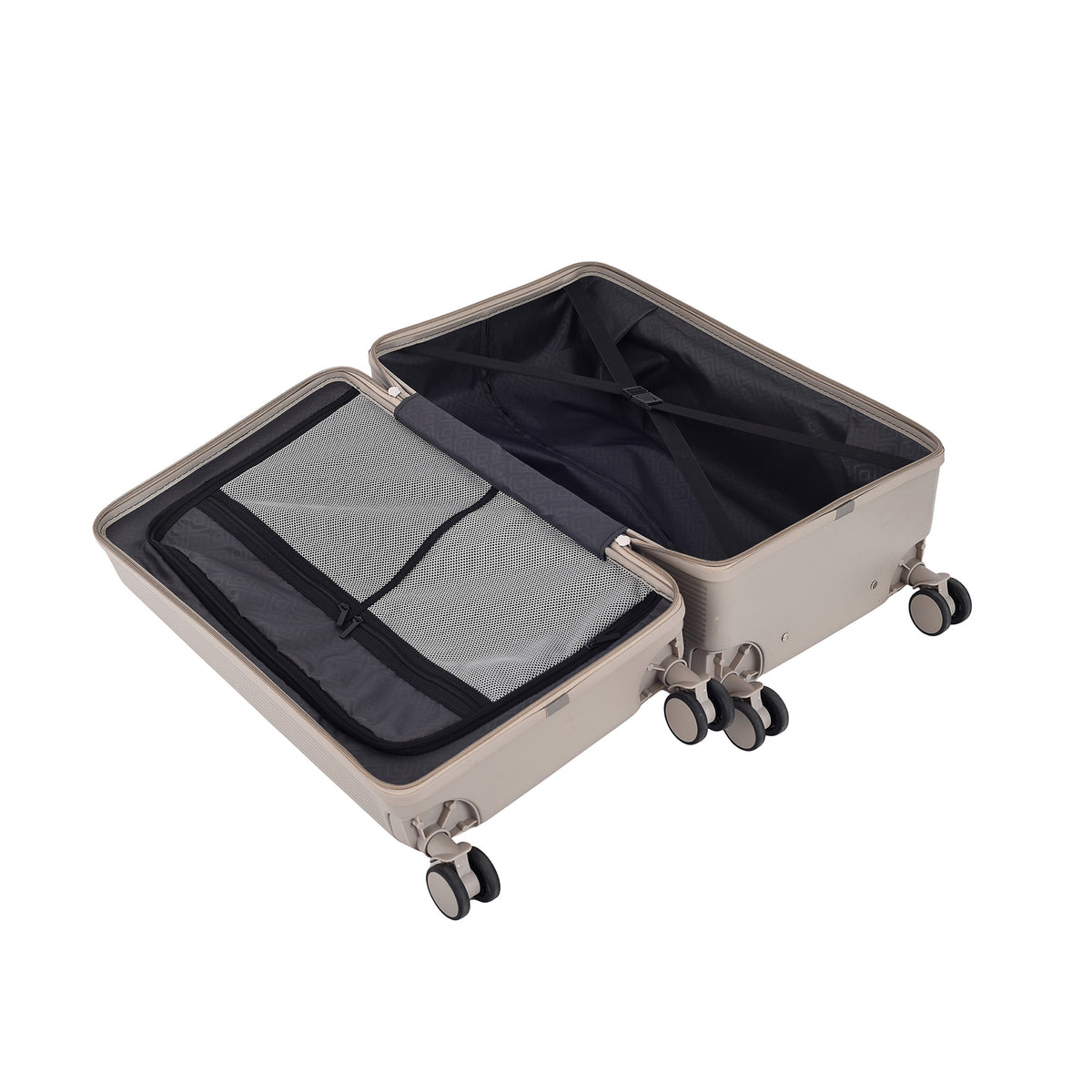 Prague medium interior, fully lined with compression straps
