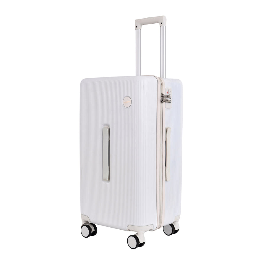 Luggero Lux Prague Polycarbonate Hard Trolley Bag — 8 Spinner Wheels | 20/24 inch — White
