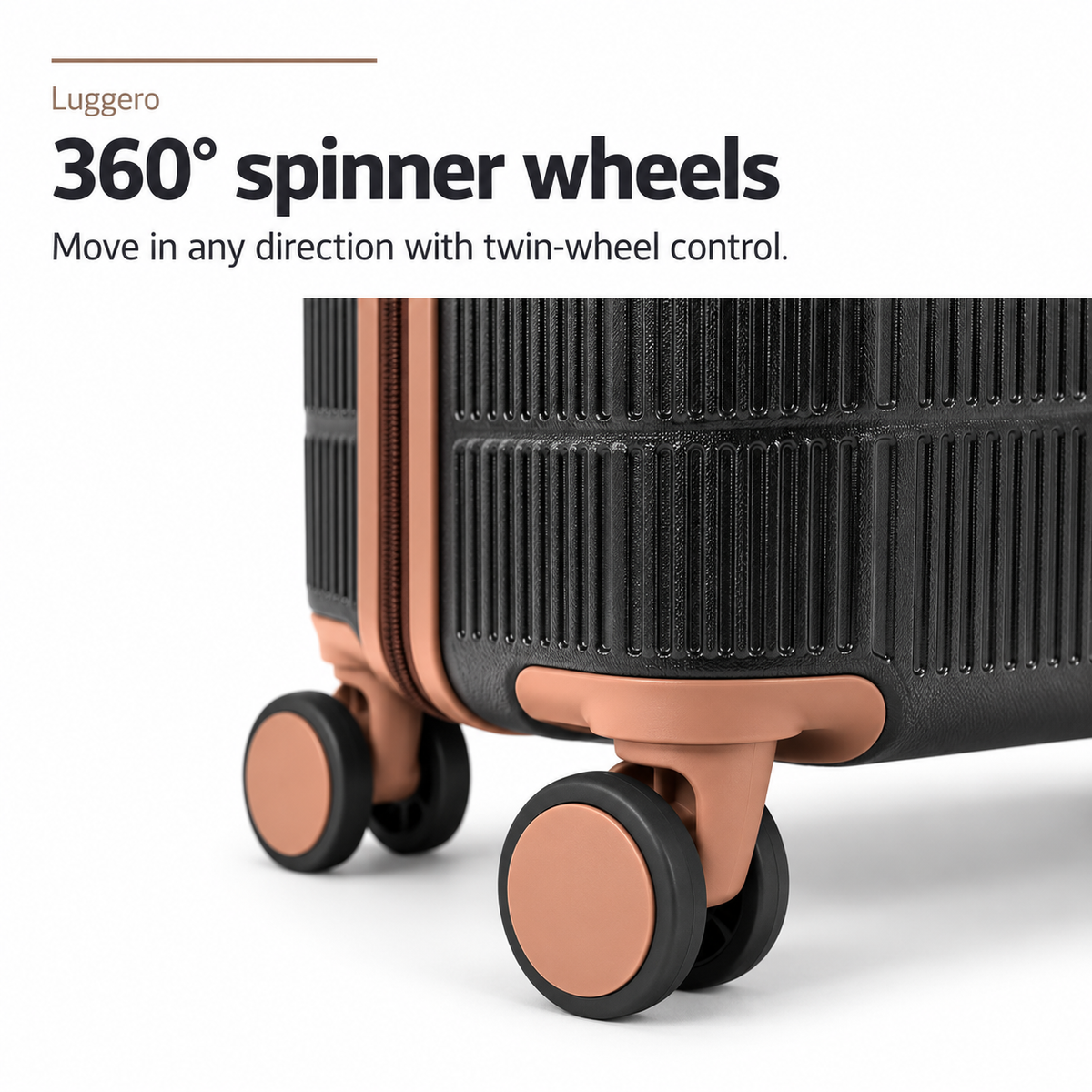 Luggero Lux Vienna Polycarbonate Hard Trolley Bag — 8 Spinner Wheels | 20/24/28 inch
