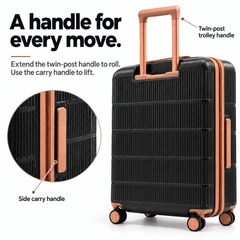 Luggero Lux Vienna Polycarbonate Hard Trolley Bag — 8 Spinner Wheels | 20/24/28 inch