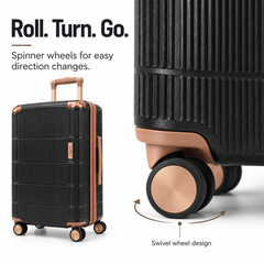 Luggero Lux Vienna Polycarbonate Hard Trolley Bag — 8 Spinner Wheels | 20/24/28 inch