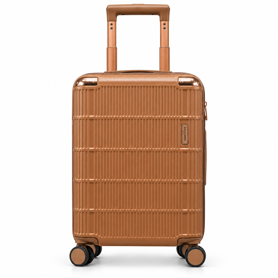 Luggero Lux Vienna Polycarbonate Hard Trolley Bag — 8 Spinner Wheels | 20/24/28 inch — Brown
