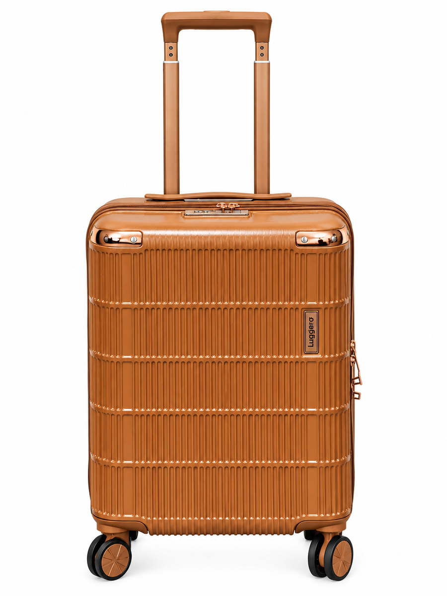 Luggero Lux Vienna Polycarbonate Hard Trolley Bag — 8 Spinner Wheels | 20/24/28 inch — Black