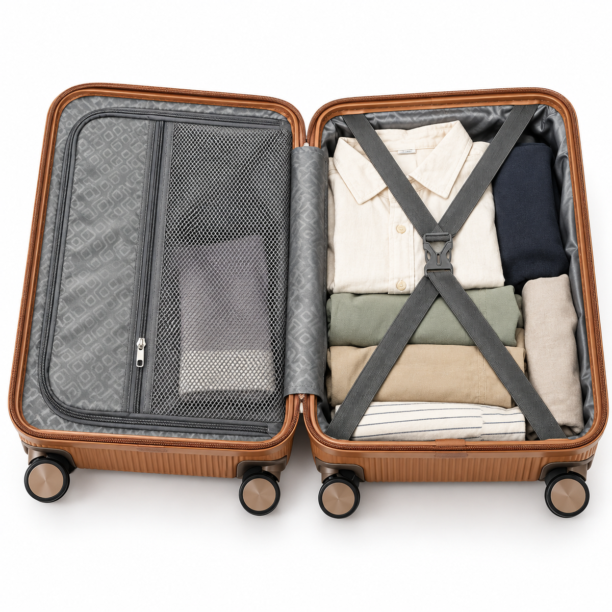 Luggero Lux Vienna Polycarbonate Hard Trolley Bag — 8 Spinner Wheels | 20/24/28 inch