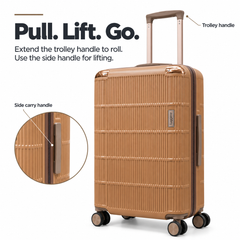 Luggero Lux Vienna Polycarbonate Hard Trolley Bag — 8 Spinner Wheels | 20/24/28 inch
