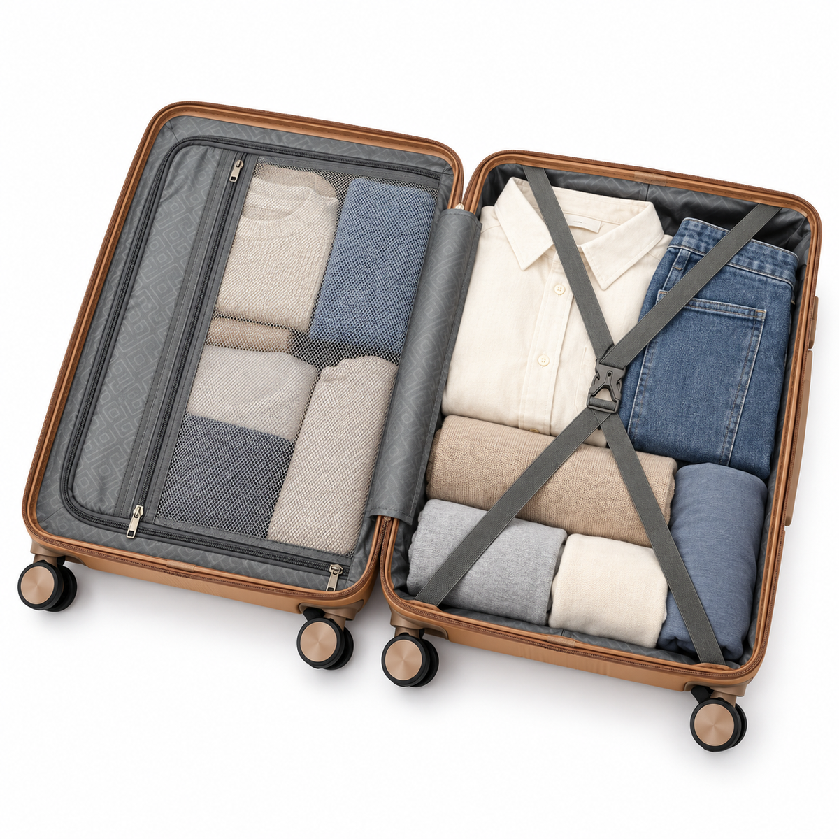 Luggero Lux Vienna Polycarbonate Hard Trolley Bag — 8 Spinner Wheels | 20/24/28 inch