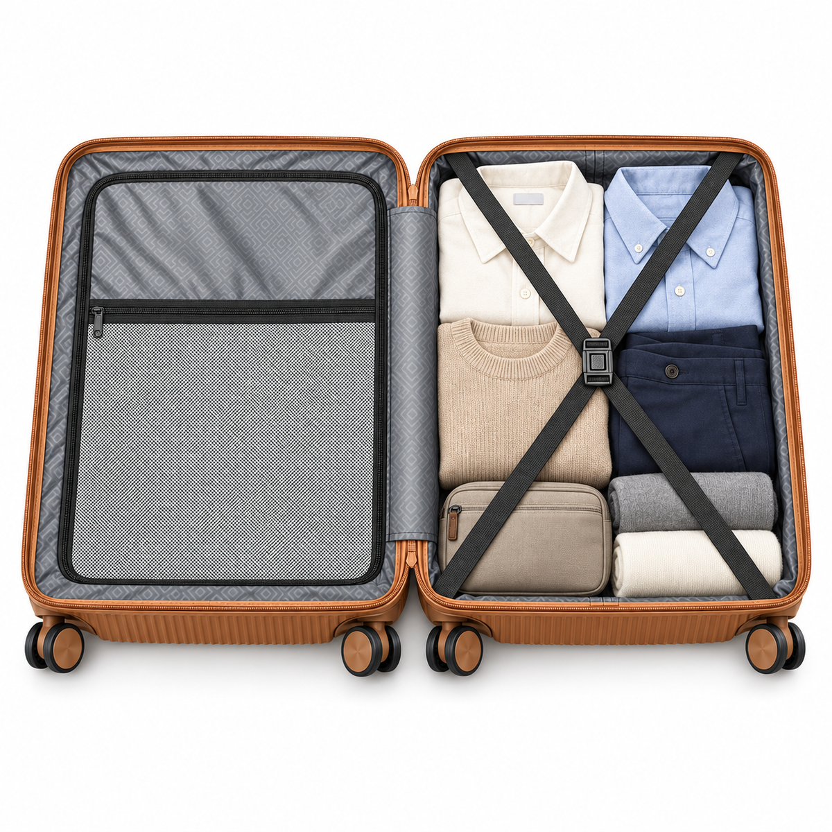Luggero Lux Vienna Polycarbonate Hard Trolley Bag — 8 Spinner Wheels | 20/24/28 inch