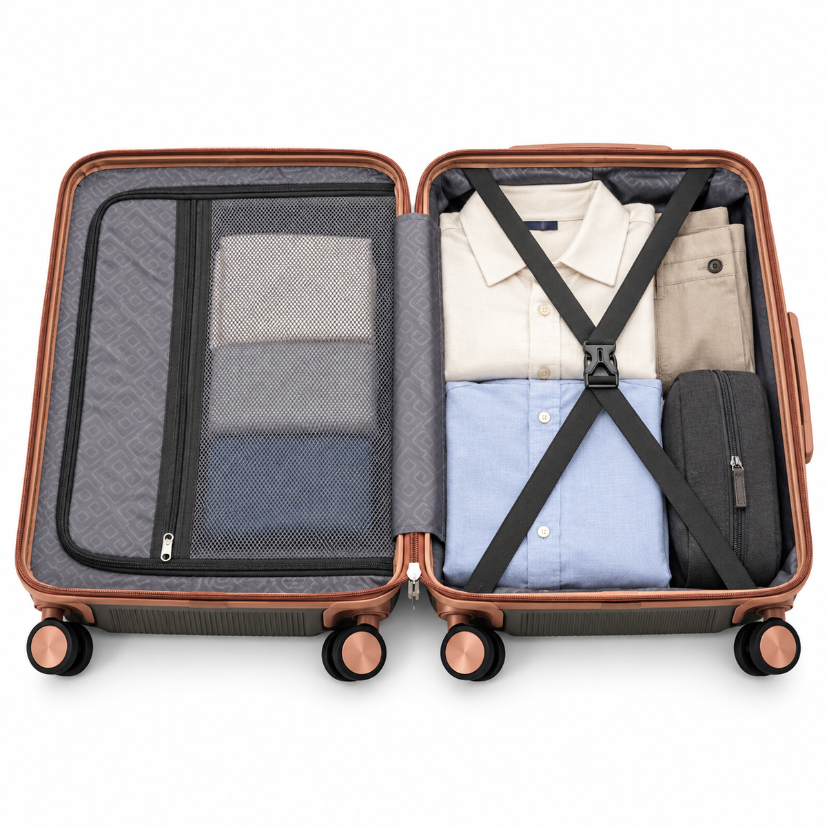 Luggero Lux Vienna Polycarbonate Hard Trolley Bag — 8 Spinner Wheels | 20/24/28 inch