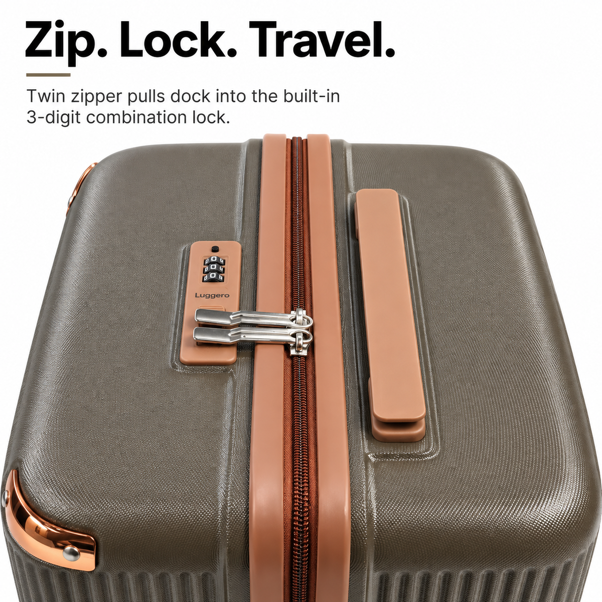 Luggero Lux Vienna Polycarbonate Hard Trolley Bag — 8 Spinner Wheels | 20/24/28 inch