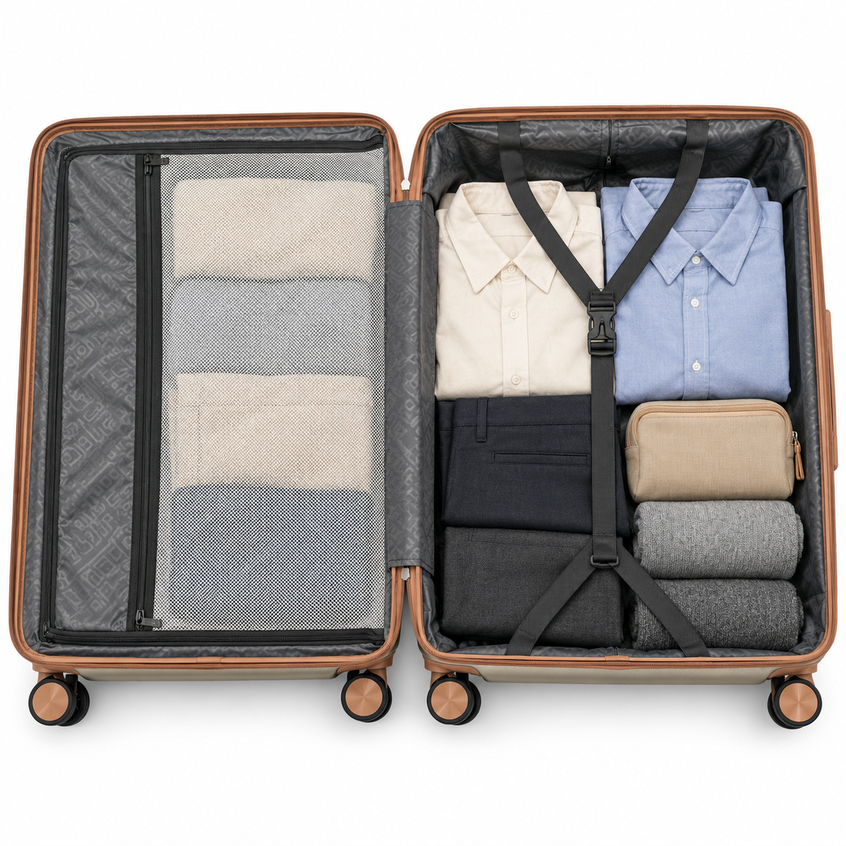 Luggero Lux Vienna Polycarbonate Hard Trolley Bag — 8 Spinner Wheels | 20/24/28 inch