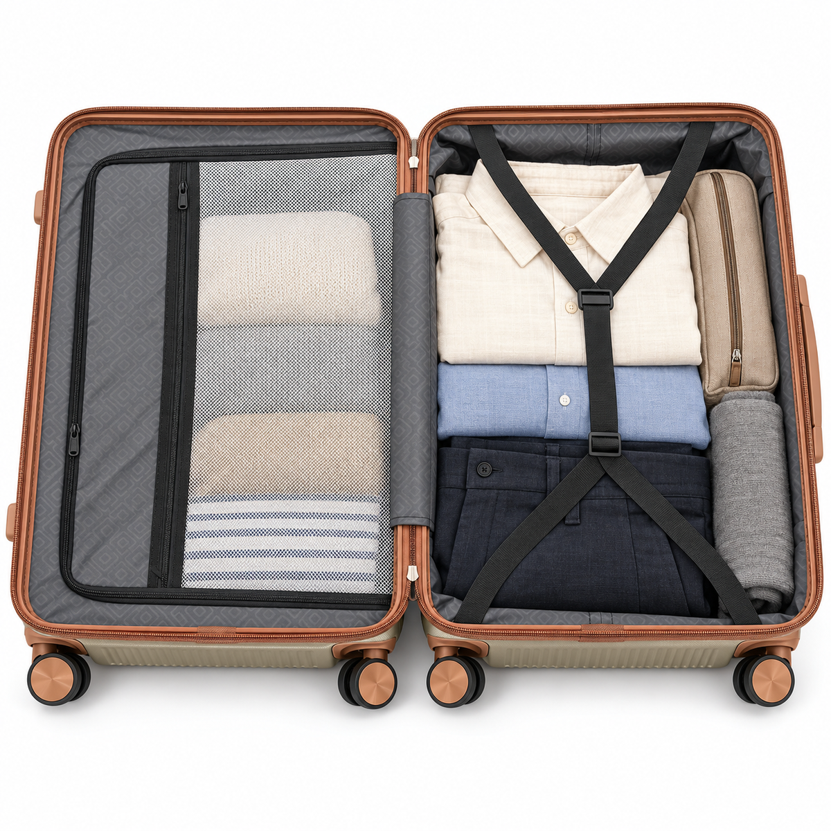 Luggero Lux Vienna Polycarbonate Hard Trolley Bag — 8 Spinner Wheels | 20/24/28 inch