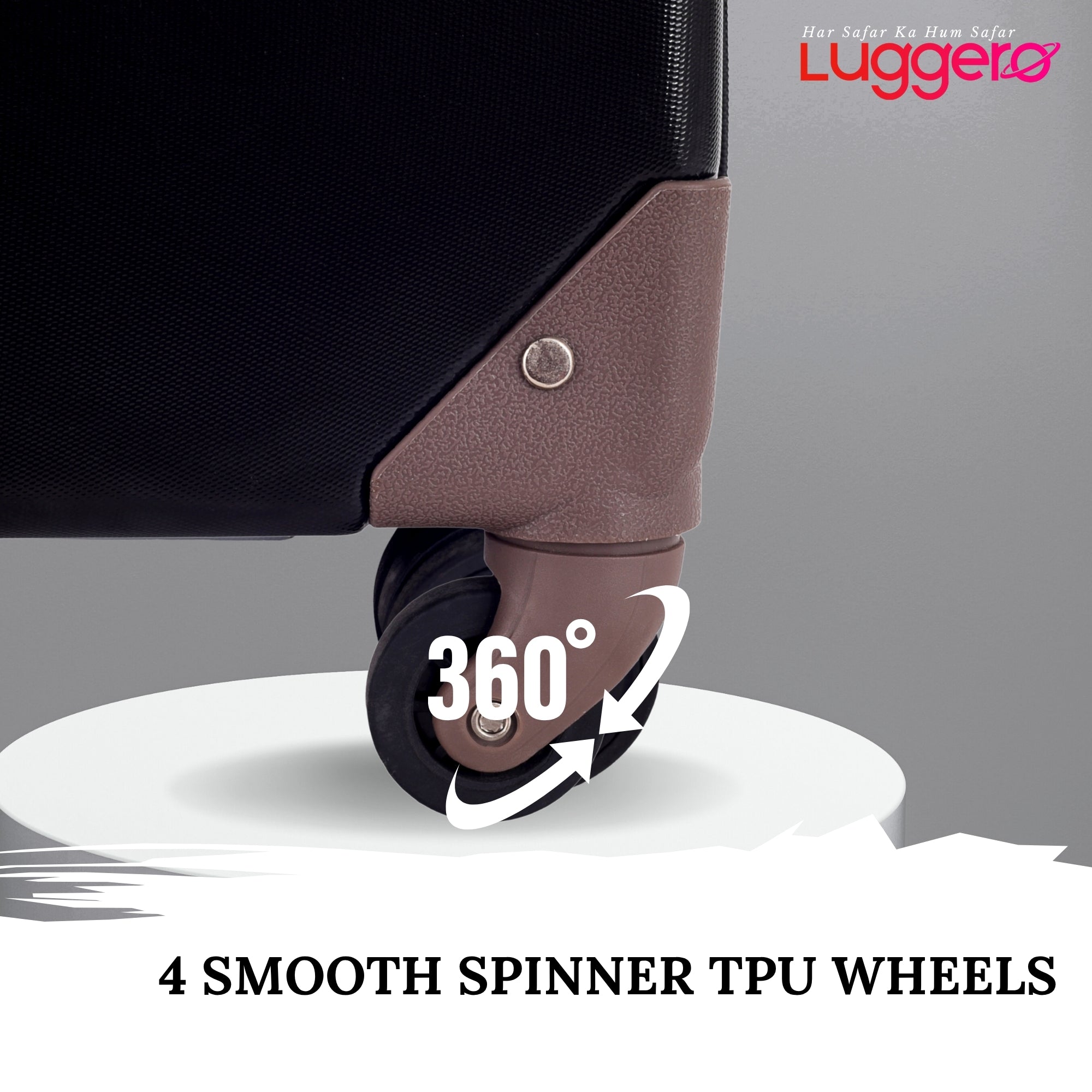 SANTORINI BLACK Light Weight & Durable Polycarbonate Hard Luggage