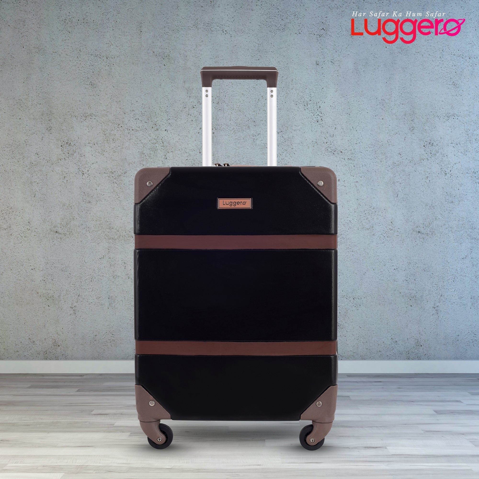 SANTORINI BLACK Light Weight & Durable Polycarbonate Hard Luggage