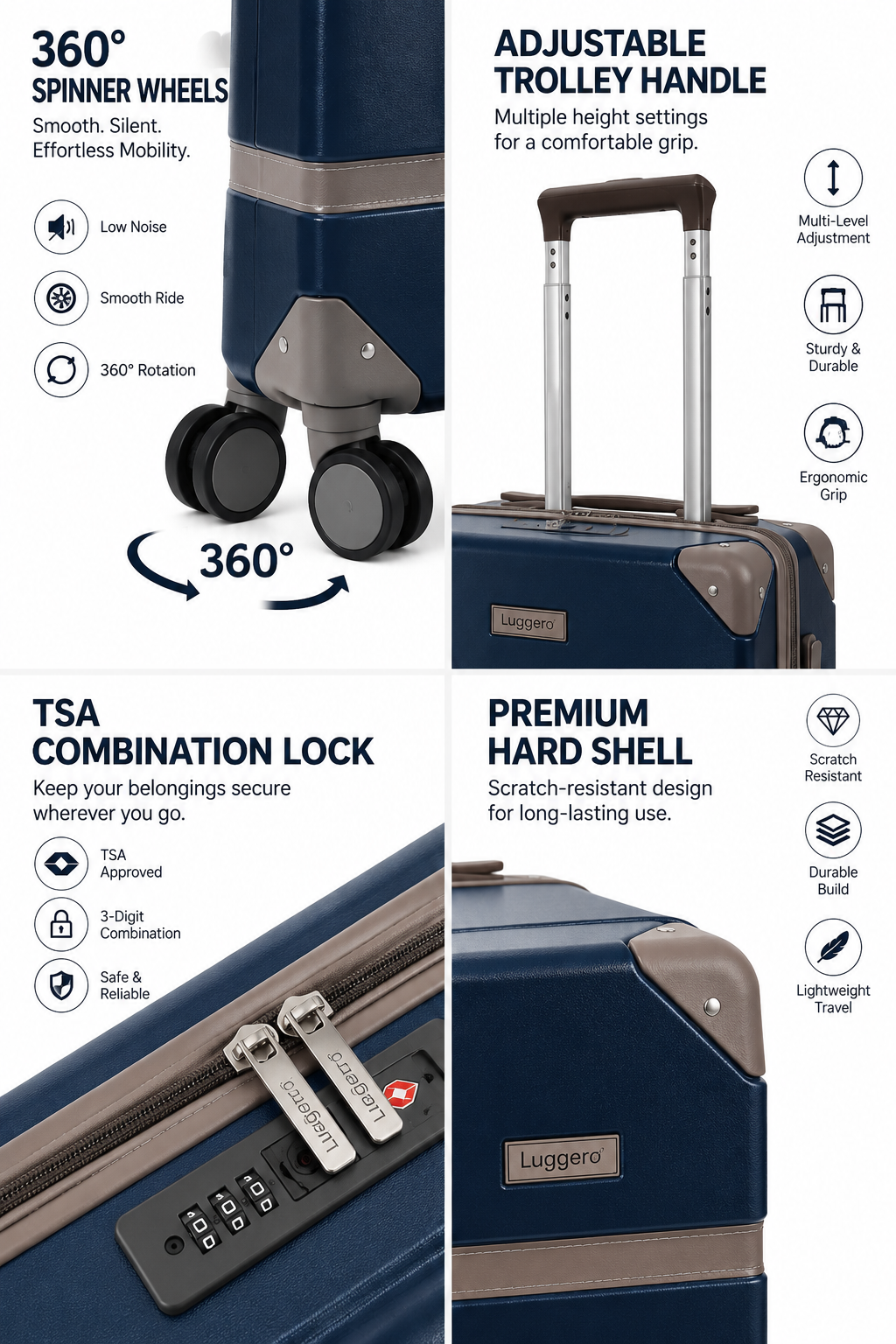 Santorini Polycarbonate Hard Luggage