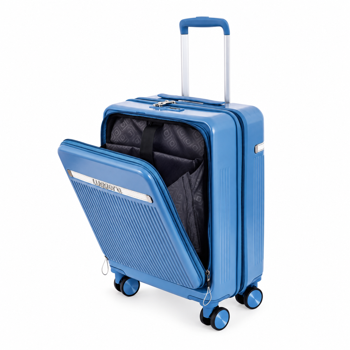 Luggero Lux Capri Polycarbonate Hard Trolley Bag — Front Laptop Pocket | 20 inch