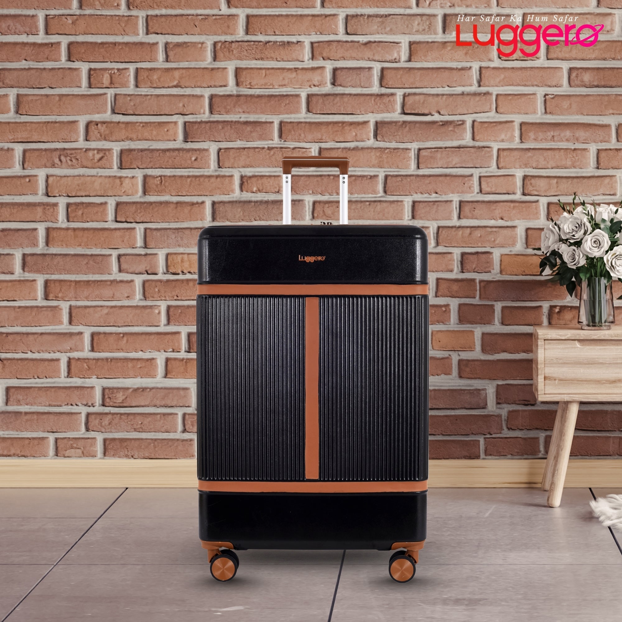 MYKONOS BLACK Light Weight & Durable Polycarbonate Hard Luggage