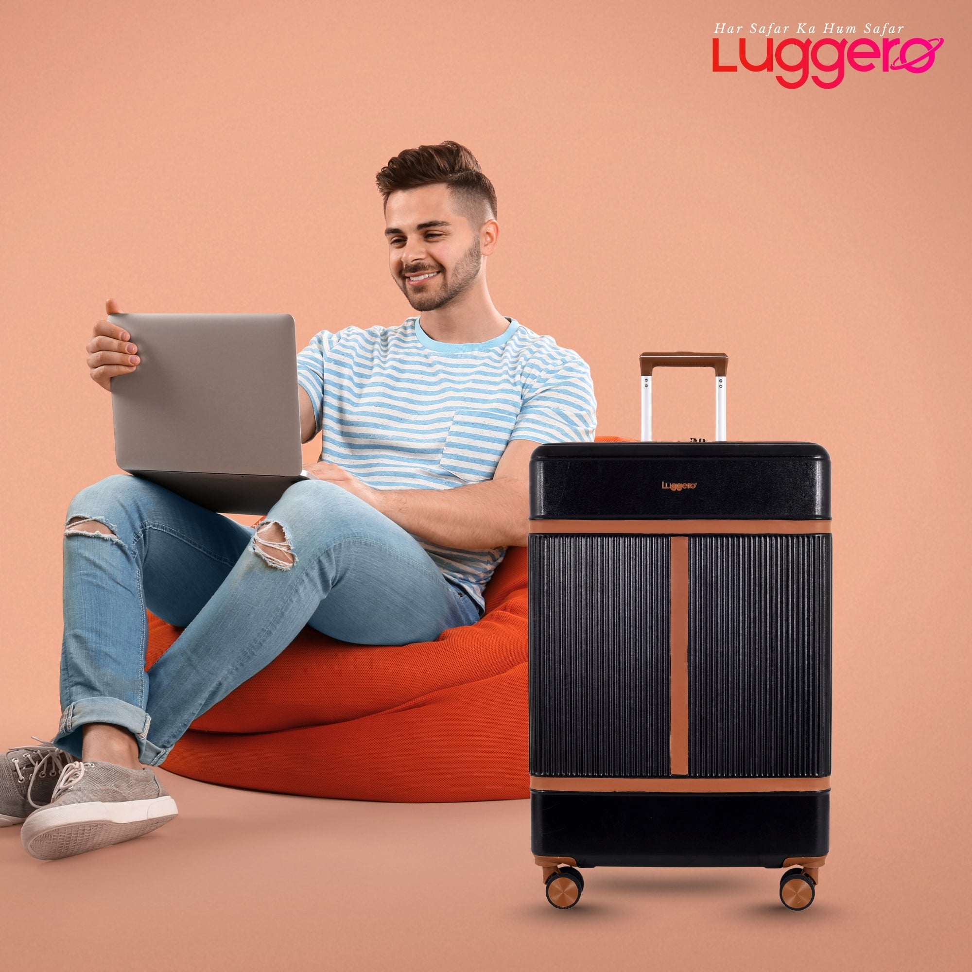 MYKONOS BLACK Light Weight & Durable Polycarbonate Hard Luggage