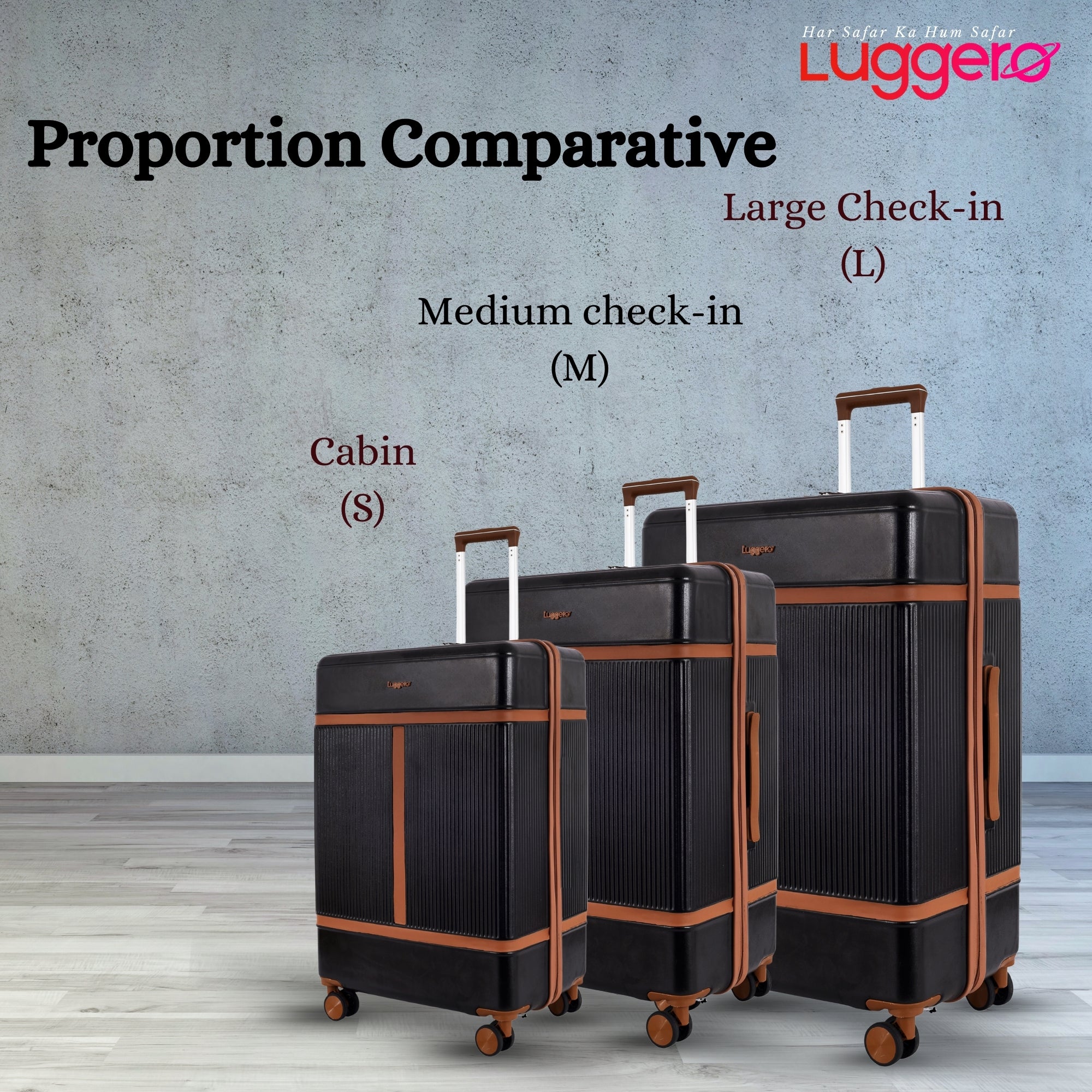 MYKONOS BLACK Light Weight & Durable Polycarbonate Hard Luggage