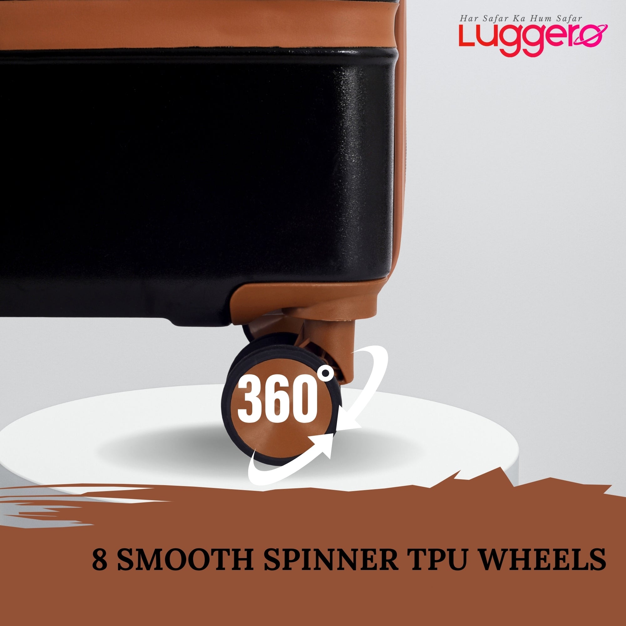 MYKONOS BLACK Light Weight & Durable Polycarbonate Hard Luggage