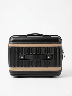 Mykonos black 14 inch trolley bag, front view with combination lock
