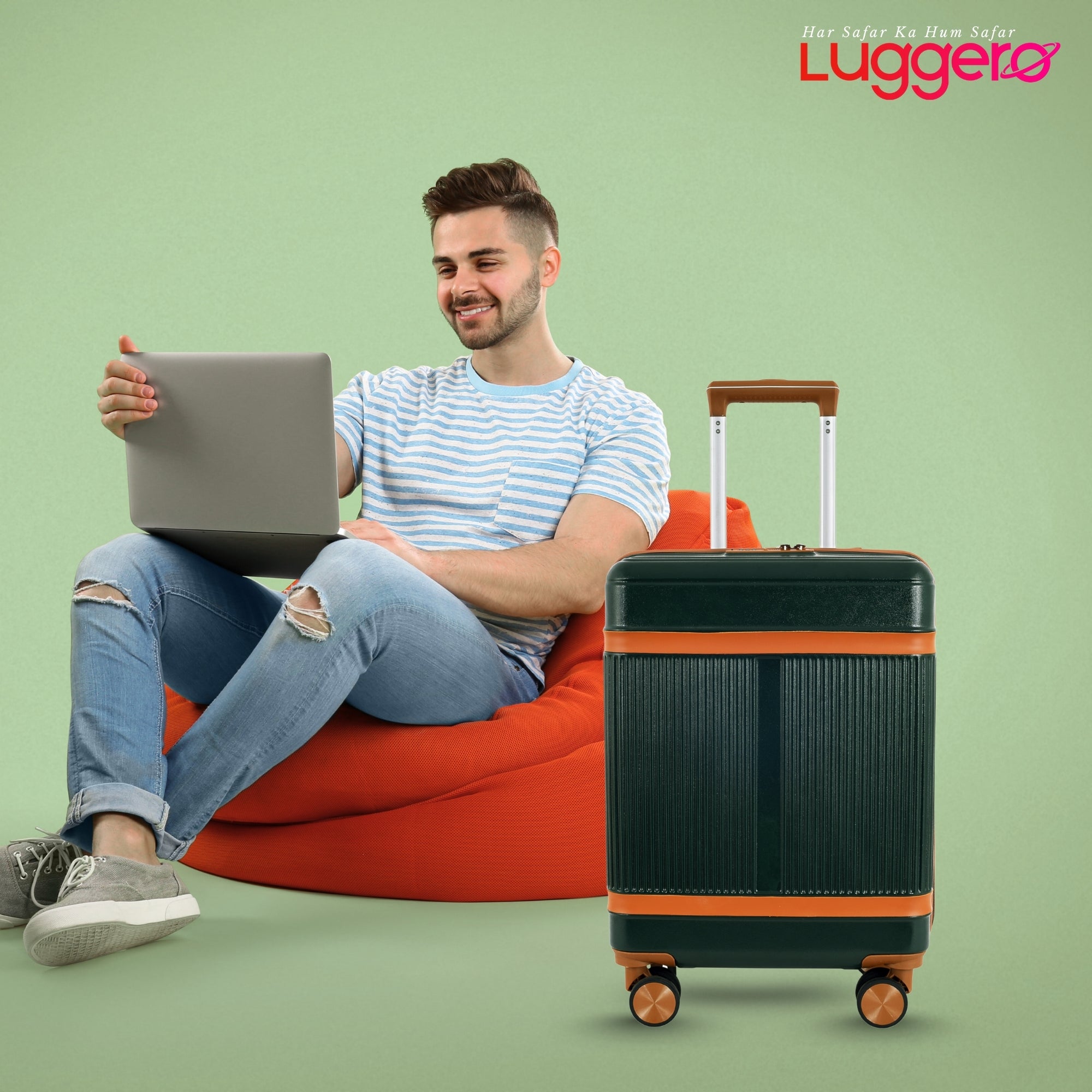 MYKONOS GREEN Light Weight & Durable Polycarbonate Hard Luggage