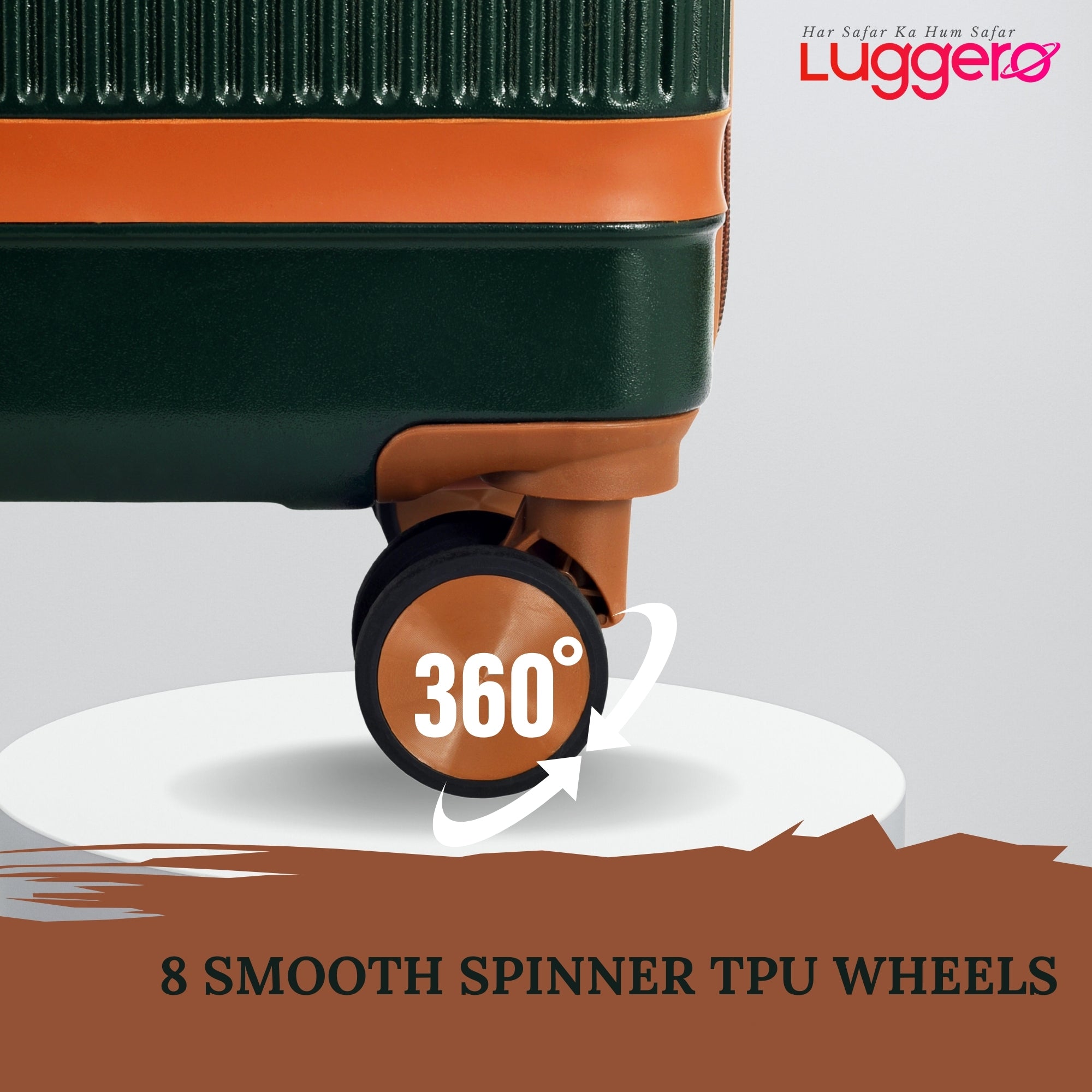 MYKONOS GREEN Light Weight & Durable Polycarbonate Hard Luggage