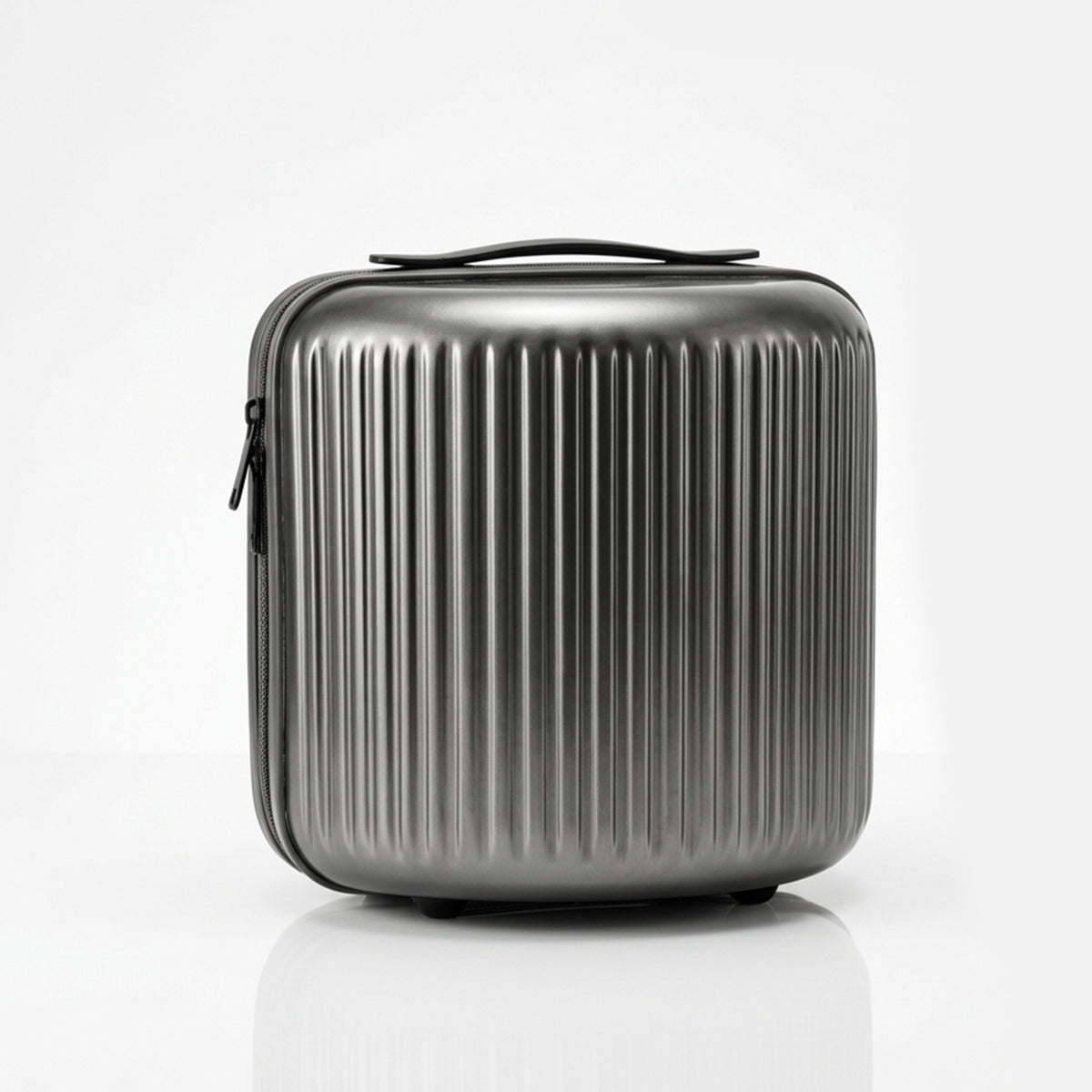 Kyoto dark grey 12 inch trolley bag, front view with TSA-approved lock
