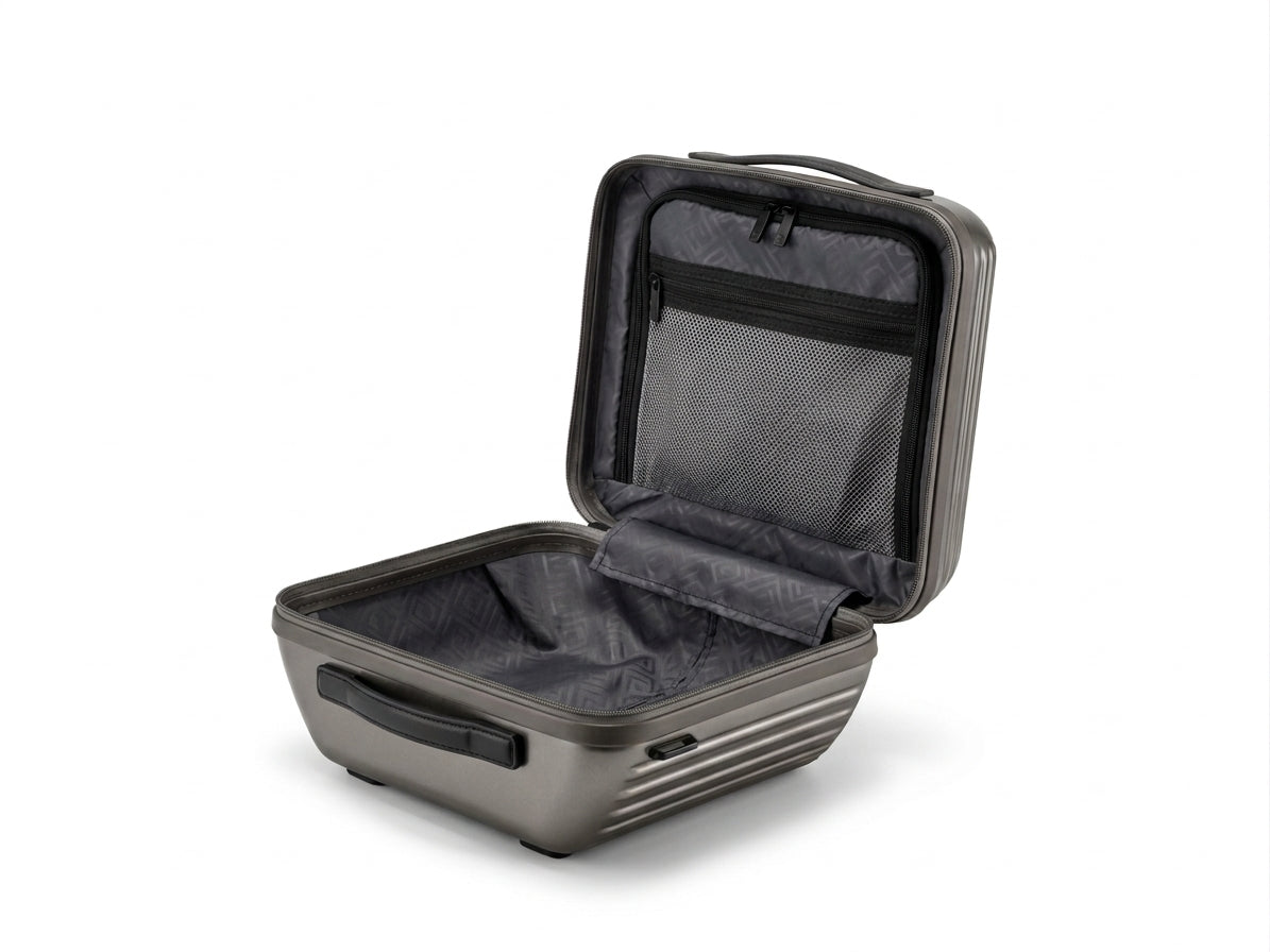 Kyoto vanity interior, fully lined with compression straps
