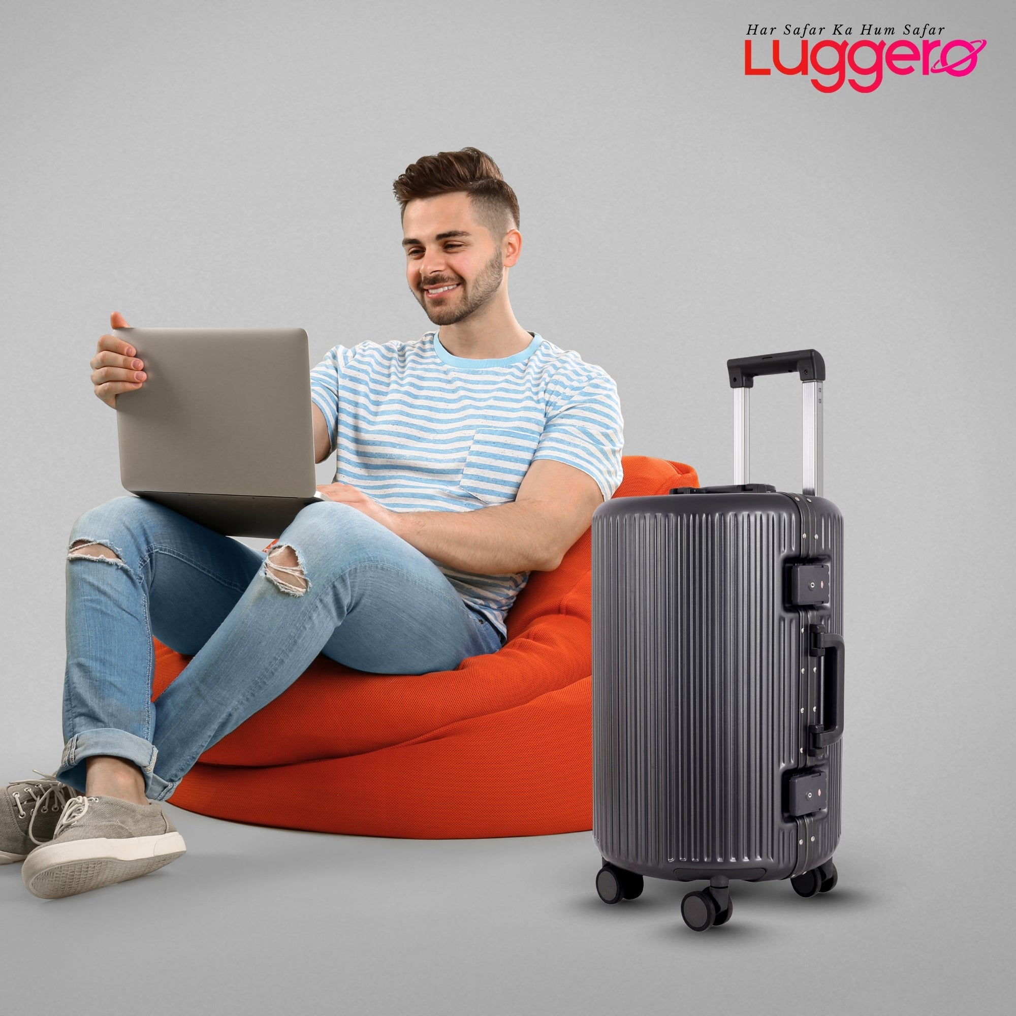 KYOTO DARK GREY Light Weight & Durable Polycarbonate Hard Luggage