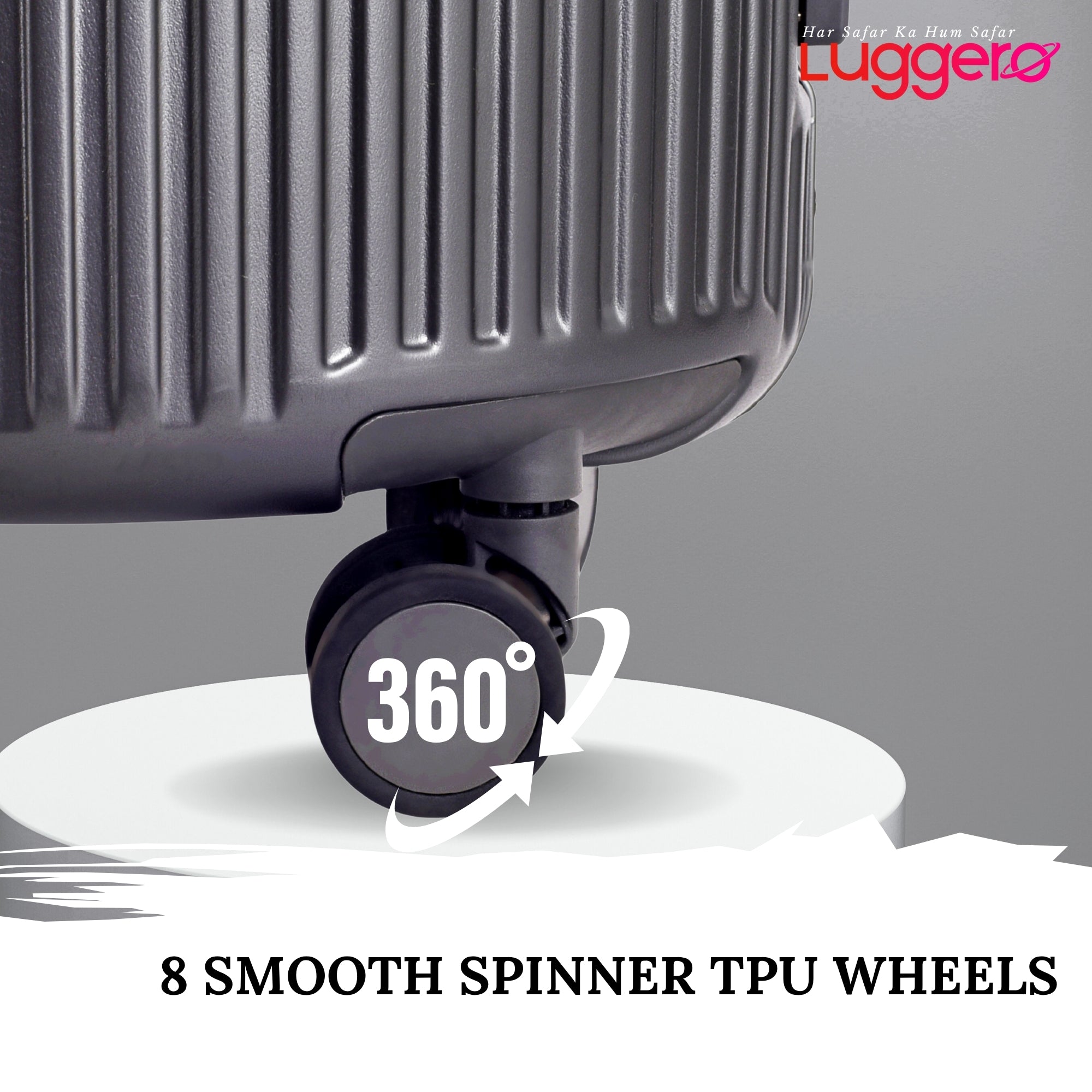 KYOTO DARK GREY Light Weight & Durable Polycarbonate Hard Luggage