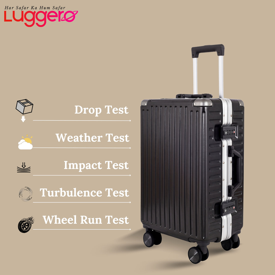 MONACO GREY Light Weight & Durable Polycarbonate Hard Luggage