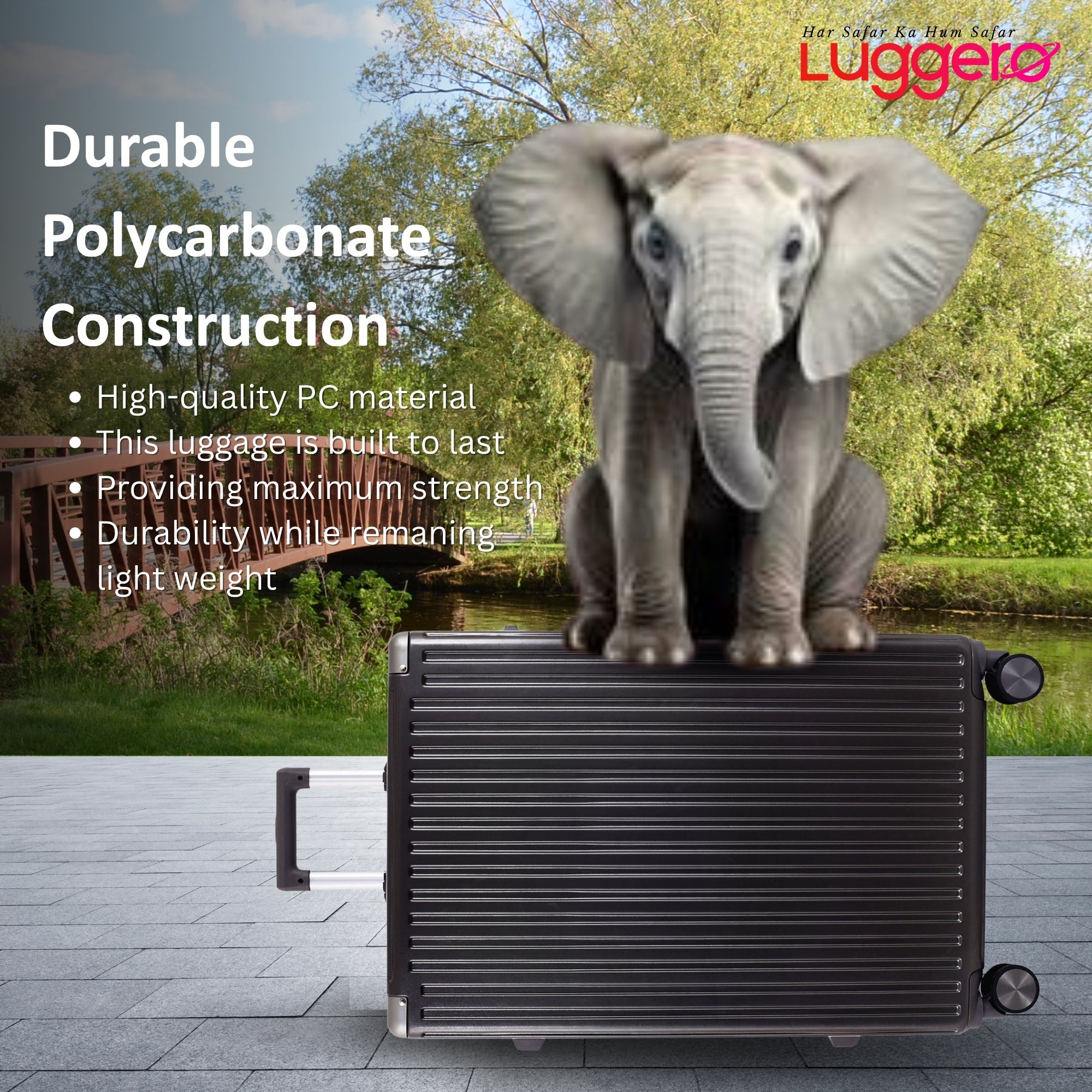 MONACO GREY Light Weight & Durable Polycarbonate Hard Luggage