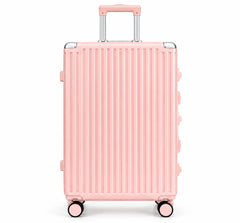Monaco pink 28 inch trolley bag, front view with TSA-approved lock
