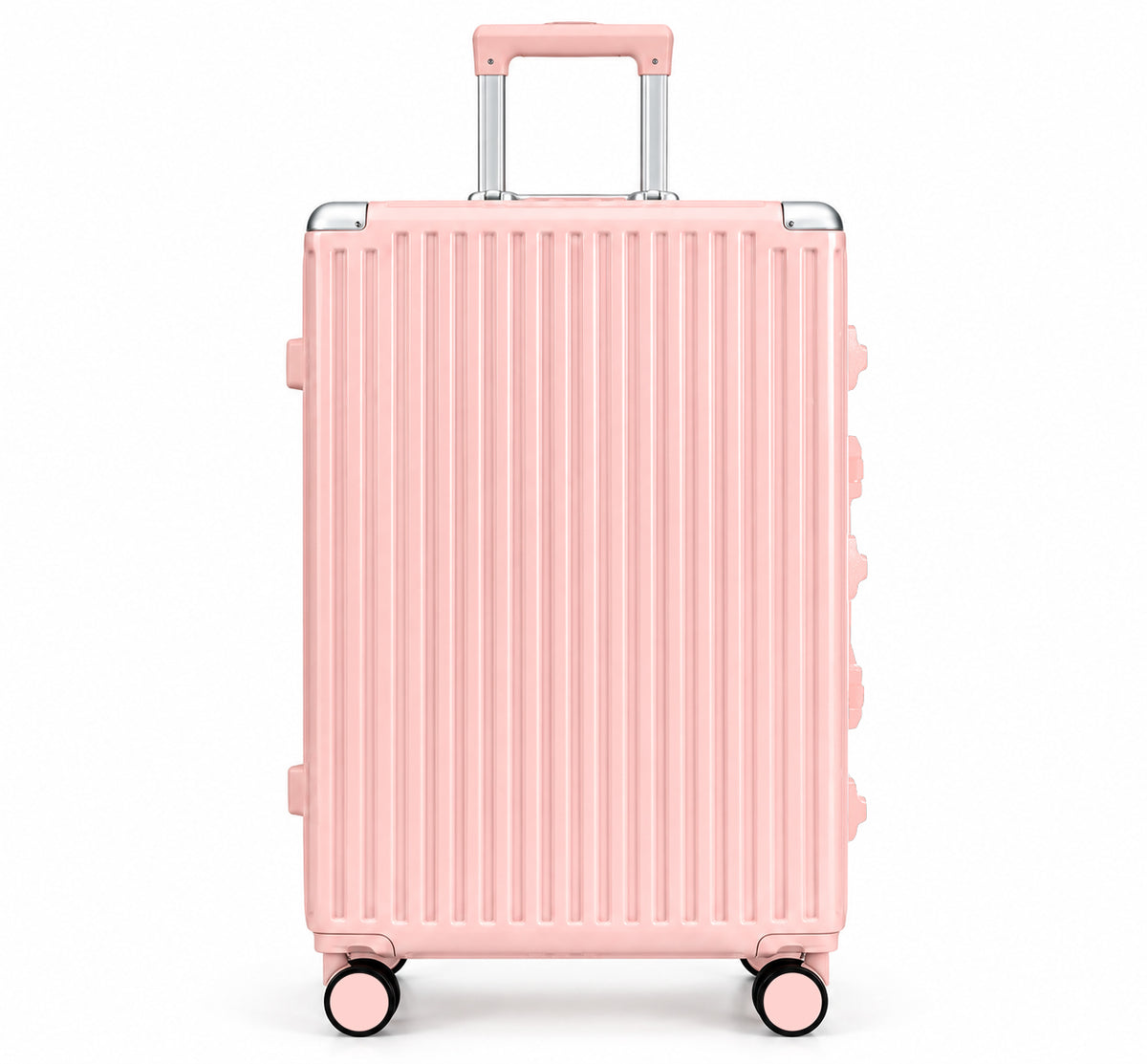 Monaco pink 28 inch trolley bag, front view with TSA-approved lock
