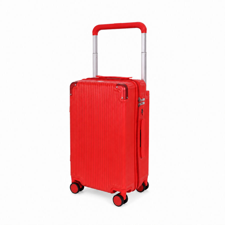 Luggero Lux Tuscany Polycarbonate Hard Trolley Bag — Anti-Theft Zip | 20/24/28 inch — Red