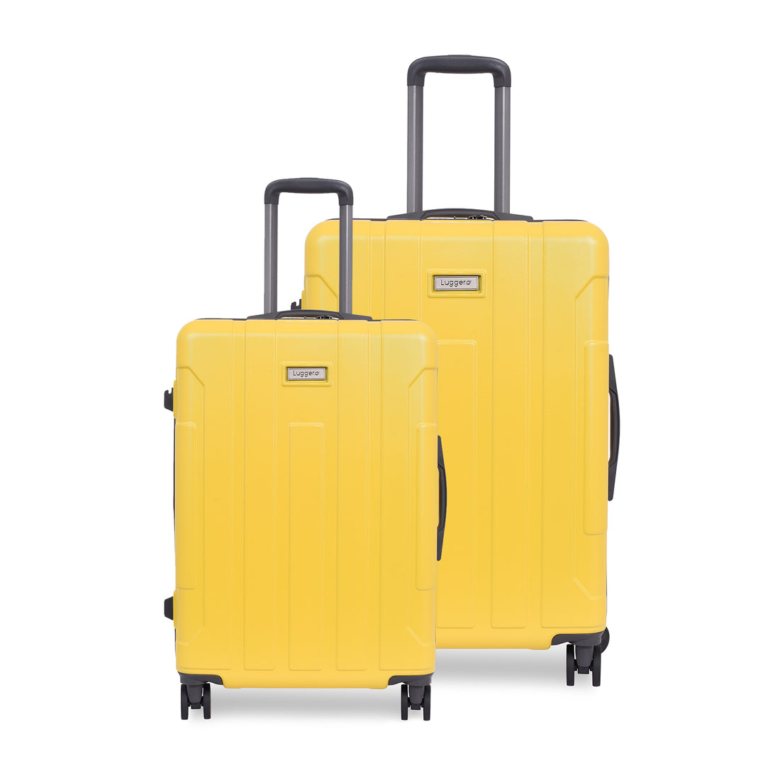 Luggero Candy Solid Light weight Luggage Yellow-L+M