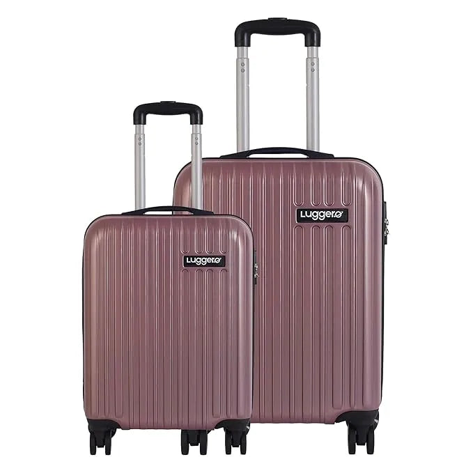 Luggero Classic Solid Light weight Luggage Rose Gold-L+S