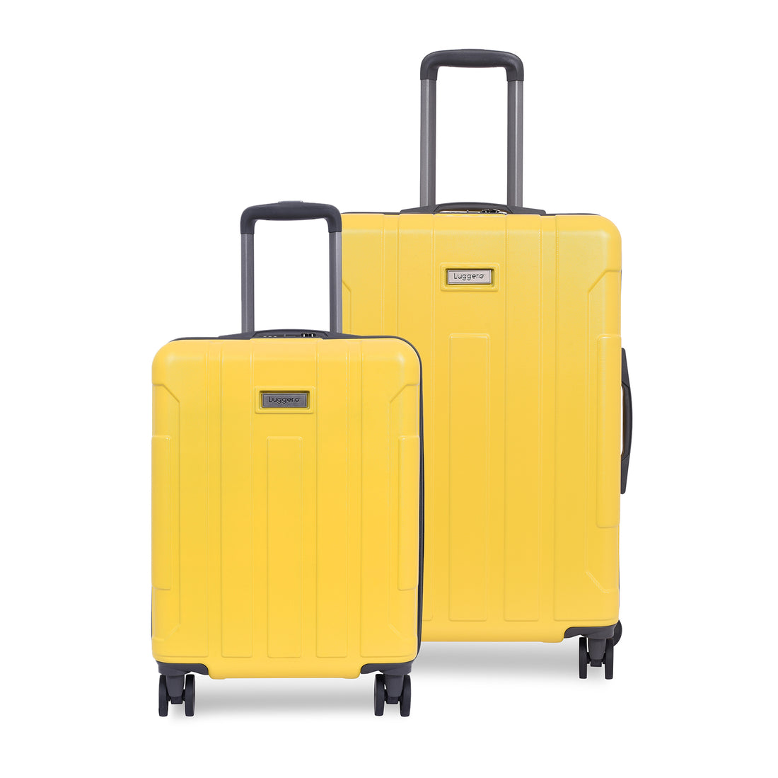 Luggero Candy Solid Light weight Luggage Yellow-L+S