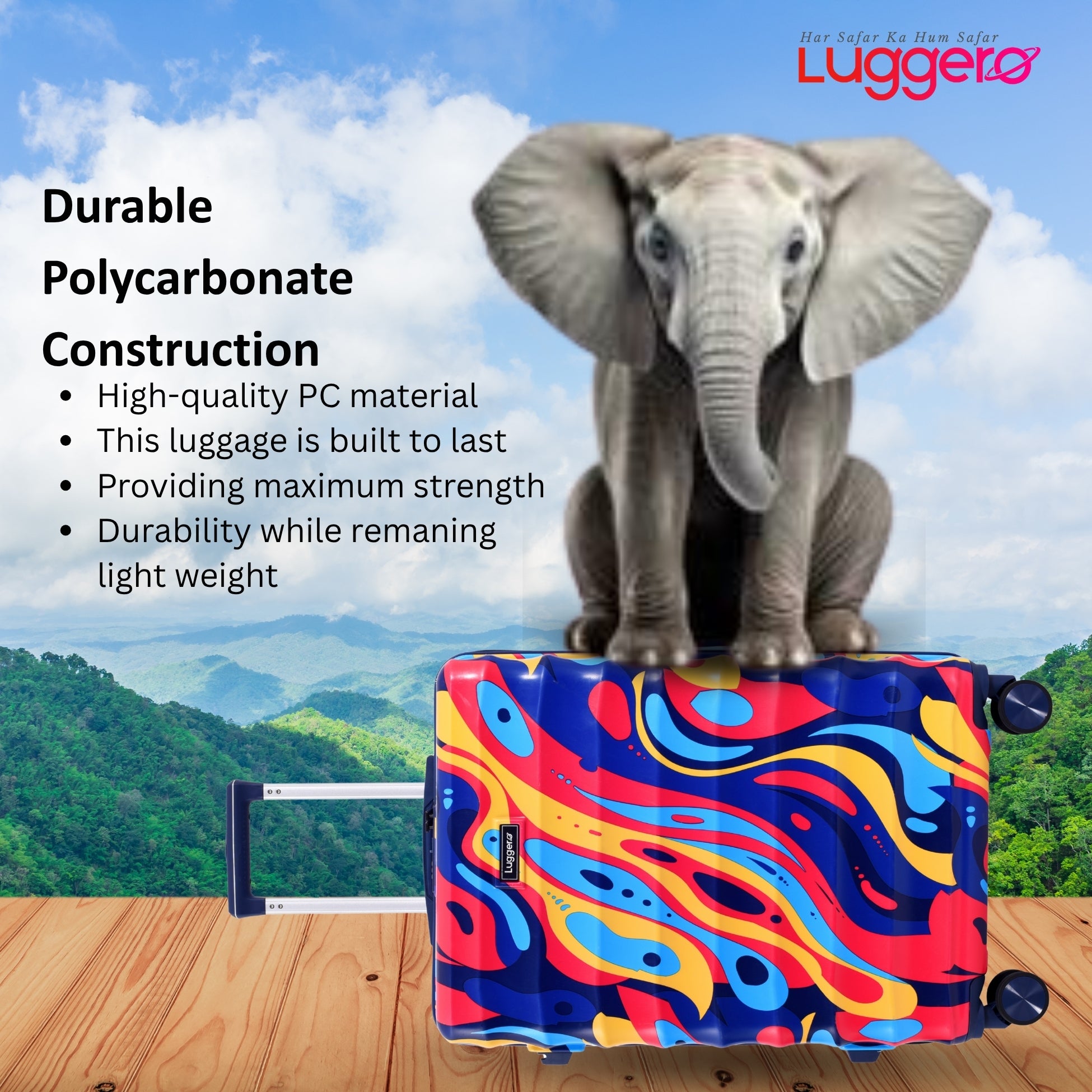 NEO BLUE Light Weight & Durable Polycarbonate Hard Luggage