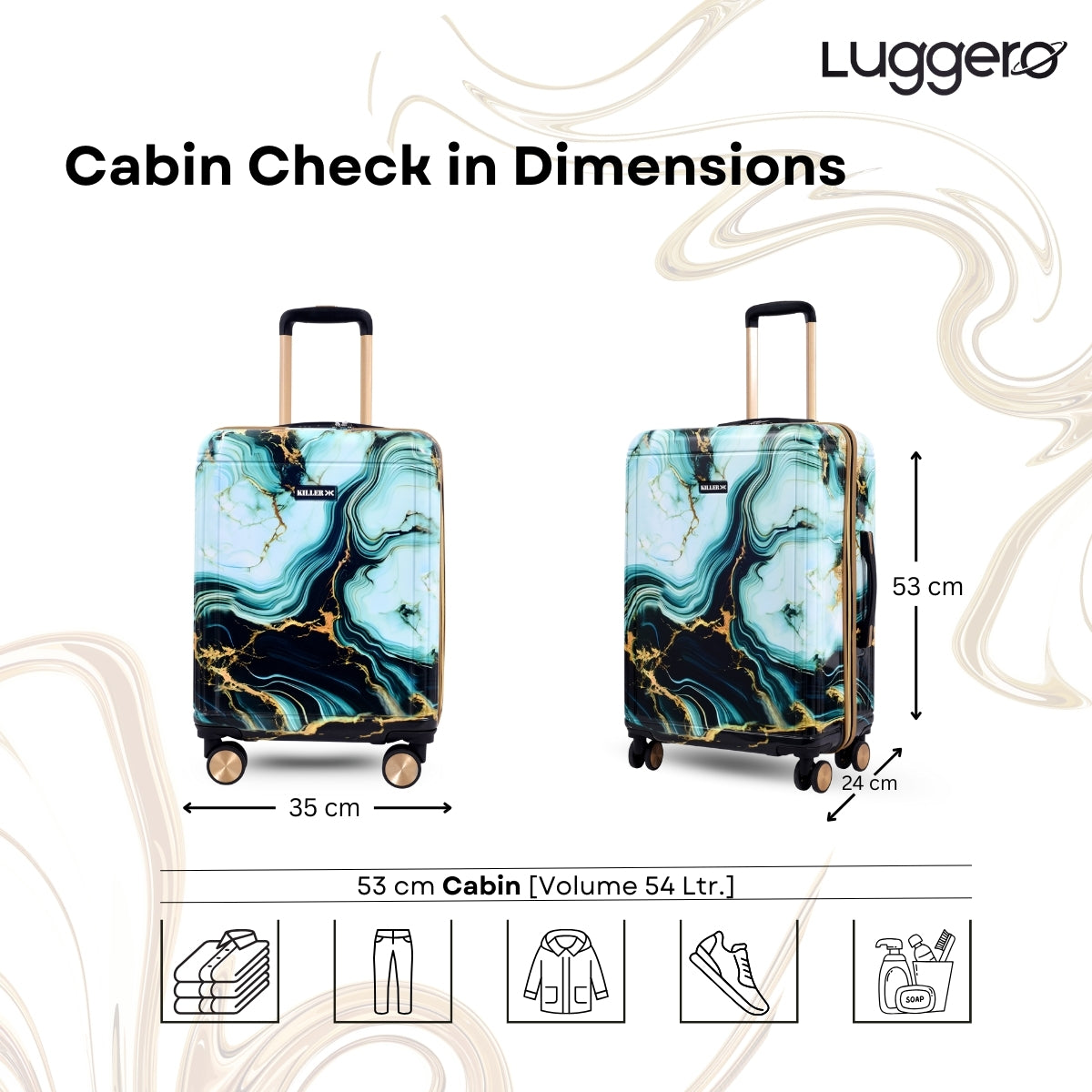 PRISM GOLD Light Weight & Durable Polycarbonate Hard Luggage