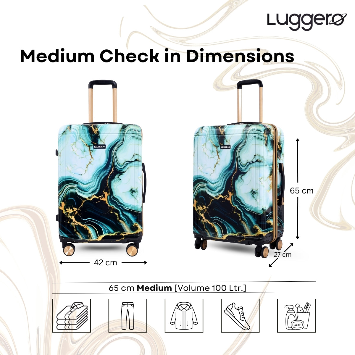 PRISM GOLD Light Weight & Durable Polycarbonate Hard Luggage