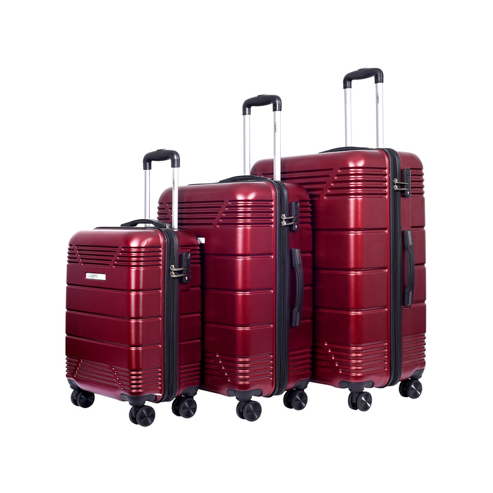 Luggero Star Solid Light weight Luggage Deep Red-L+M+S