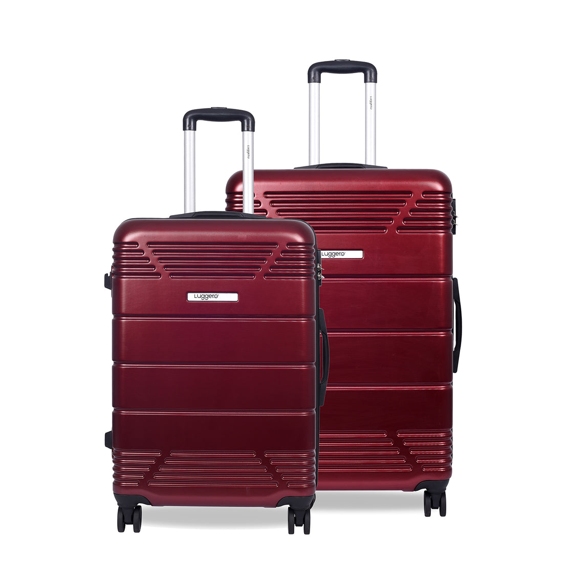 Luggero Star Solid Light weight Luggage Deep Red-L+M